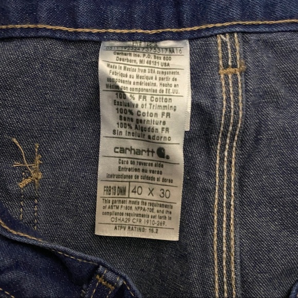 Carhartt Flame Resistant Denim Jeans HRC2 40X30 - Picture 5 of 8